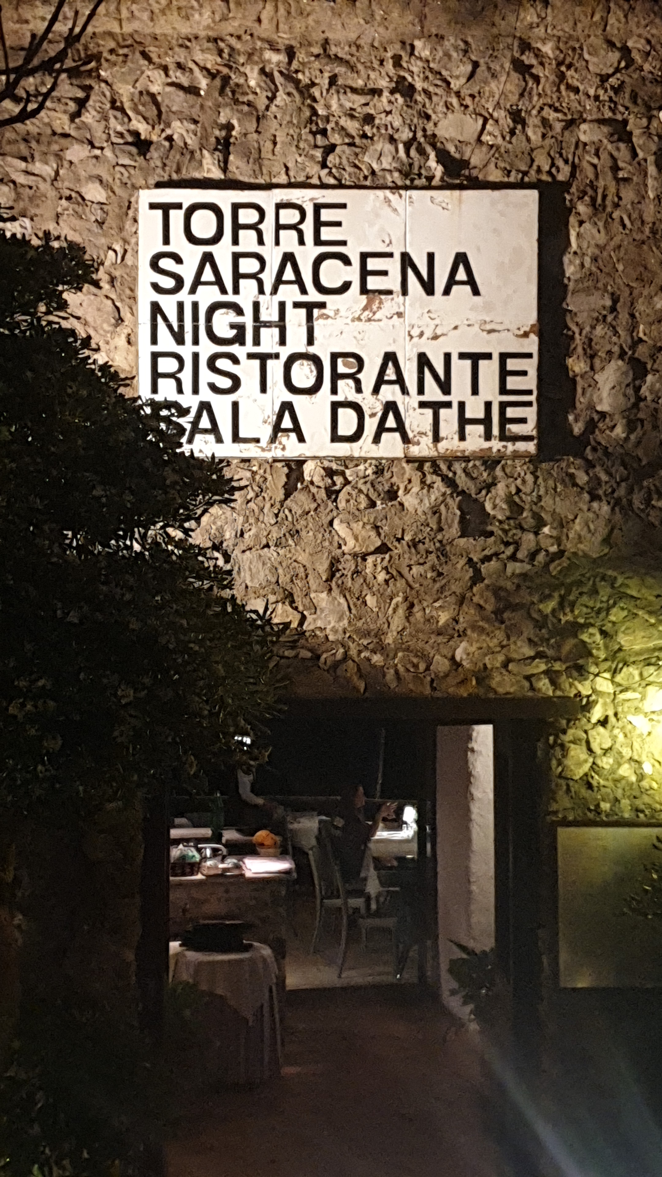 Dinner in the Saracena Tower in Amalfi, part of Hotel Luna Convento